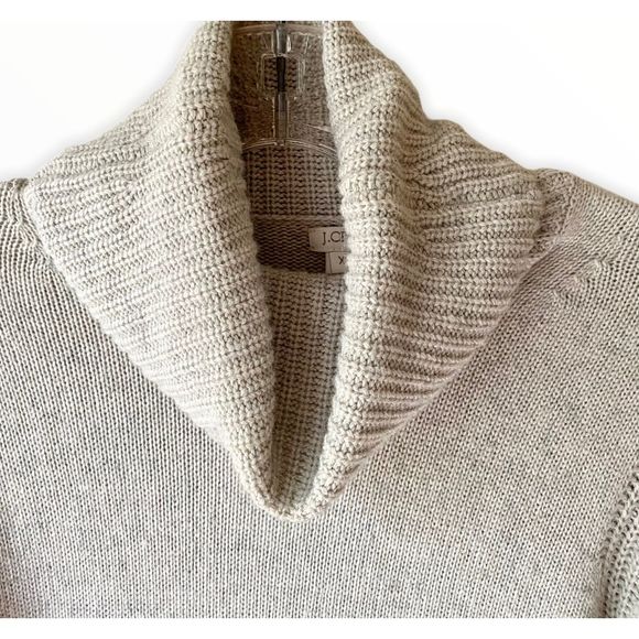 J. Crew Cowl Neck Wool Beige Sweater XS - Picture 3 of 6